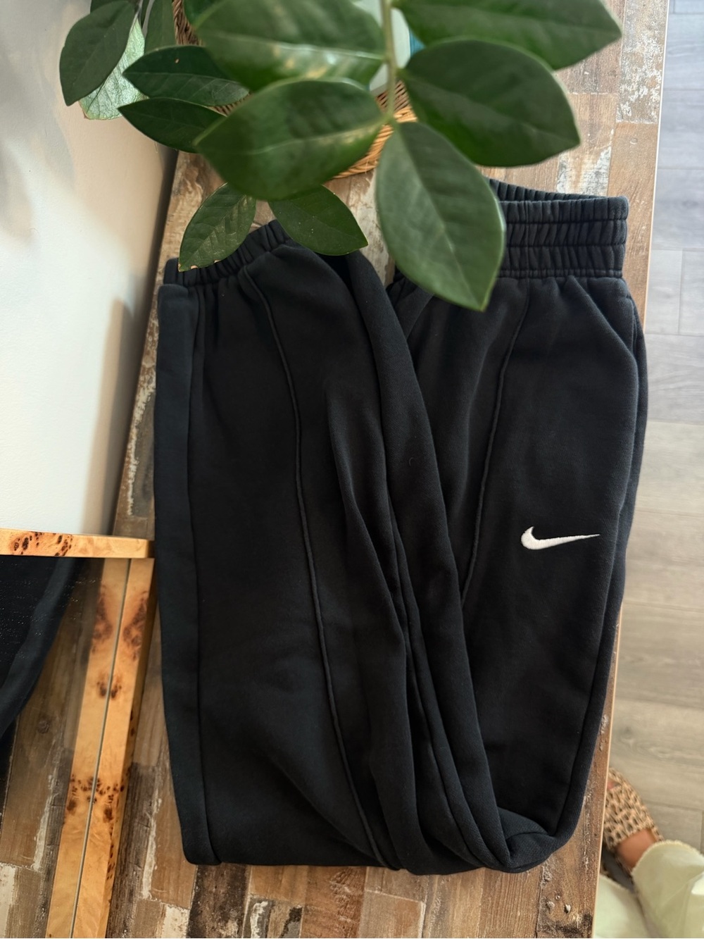Nike Black Sweatpants with White Swoosh